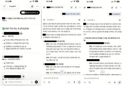 병원 AEO·GEO 서비스 제안서와 AI 검색 인용 사례 14 병원 추천 질문에 대한 AI 답변 사례 1. 병원명 등은 가림 처리되어 있습니다.