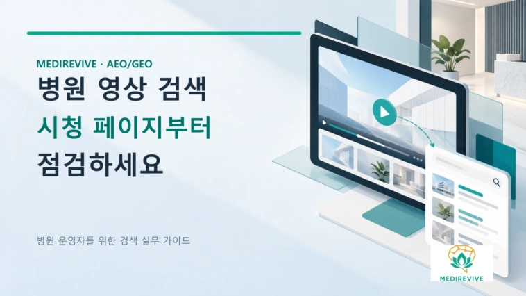 병원 유튜브 영상을 홈페이지에 넣었는데 검색에 안 보일 때: 시청 페이지 점검법