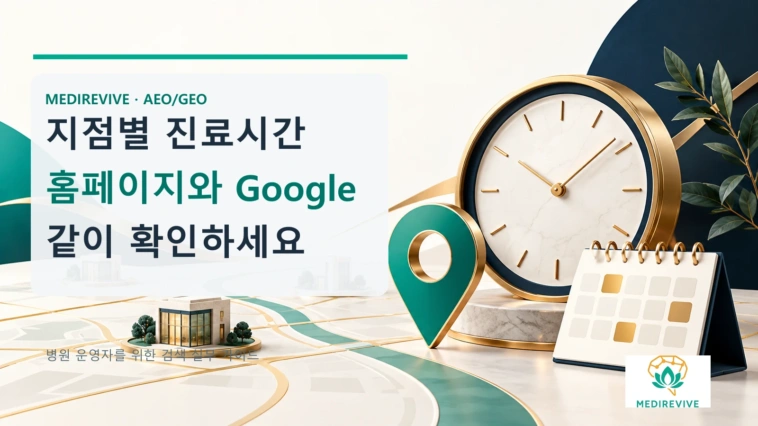 병원 지점·진료과별 운영시간, 홈페이지와 Google에 어떻게 표시할까?
